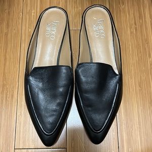 Franco Sarto Black Leather Mules